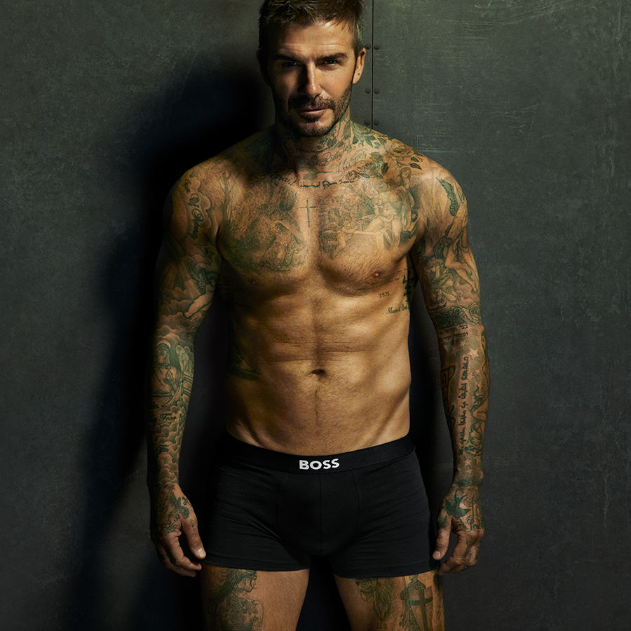 David Beckham models BOSS Bodywear underwear